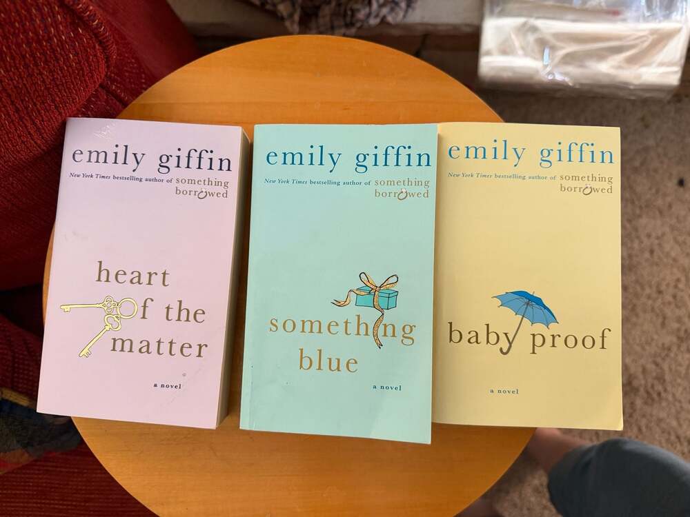 Emily Giffin Paperback Novels Set - Heart of the Matter, Something Blue, Baby Pr